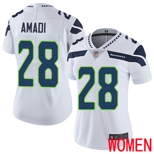 Seattle Seahawks Limited White Women Ugo Amadi Road Jersey NFL Football #28 Vapor Untouchable->women nfl jersey->Women Jersey